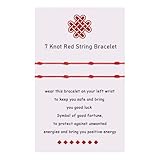 VU100 2 Rotes Armband Tibetisches Glücksarmband für Familie 7 Knoten Rotes Armband Verstellbares Handgemachtes Glücksarmband Weihnachten Geburtstag Geschenk Für Freunde Familie Paar