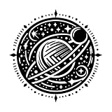 himmlisches Mandala mit Planeten, Sternen und einem geometrischen künstlerischen und astrologischen Design Wandaufkleber 54.6x54.6cm Verschiedene Größen Schwarz