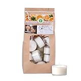 Wenzel Teelichter Duftkerze – 18 Duftteelichter Sweet Orange Duft - 7 h Brenndauer - 100% Naturwachs, Palmölfrei, Ohne Alu – Raumduft & Deko-Kerzen für Zuhause, Bar, Restaurant, Outdoor, Events