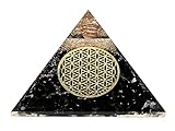 Orgon-Pyramide mit Schungit-Kristall (Flower of Life)