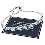 Tennisarmband Silber, Tennis Armband Damen Silber 925 Armbänder Damen Kristall Armband Silber 925 Damen Glitzer Armband Zirkonia Schmuck Damen, Muttertagsgeschenke für Mama Geschenk Muttertag