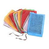Abaodam 20 Stück Gebetsfahnen Kleine Fahnen Buddhistisches Tibetische Gebetsfahne Einfache Flagge Friedensfahne Pferdefahne Leere Leinwandflagge Mini -flaggen Grabfahne Seidentuch