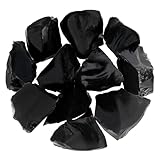 500 Gramm Naturbelassene Obsidian Rohsteine, Natürlicher Obsidian Rohkristall zur Wasseraufbereitung, Heilsteine Wassersteine