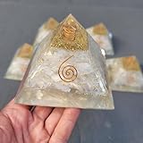 Harmoniekraft Orgonit Pyramide XL groß weißer Selenite 90-95mm nach Wilhelm Reich Natürliche Heilsteine