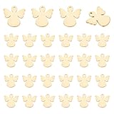 UNICRAFTALE 30 Stück Engel Anhänger Edelstahl Anhänger Goldener Metallanhänger 15mm Lang Engel Feen Anhänger Prägung Blanker Anhänger Für DIY Armband Anhänger Schmuckherstellung 1.2mm Loch