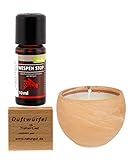 Set: Wespen-Stop Duftwürfel Rapswachskerze Zitronen-Eukalyptus Duft Kerze Handmade Made in Germany lange Brenndauer