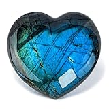 Eusice - Herz Labradorit, Naturstein Wohlbefinden, Handgefertigter geschliffener Kristall für Lithotherapie, Chakra, Meditation