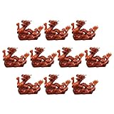 EXCEART 1 Stück Chinesische Fengshui-Drachenfigur Aus Holz 10 cm Mini-2024-Jahr des Drachen Geschenk Chinesische Tierkreiszeichen-Drachenfiguren Handgeschnitzte Drachenskulptur Aus Holz