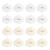 HOBBIESAY 60 Stück 2 Styles Messing Lotus Charms Yoga Charms Hohle Blume Charms für Haarnadel Ohrringe Halsketten Crafting DIY Schmuck machen Loch:1mm