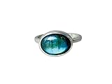 Blauer Labradorit Ring Damen – 925er Silber – Handgefertigter ovaler Edelstein ring – Geburtsstein Ring – Geschenk für sie – Einfacher Statement Ring (64 (20.4))
