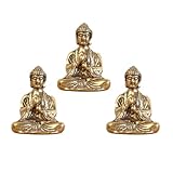 MAGICLULU 3 Stück Mini-Buddha-Yoga-Meditationsstatue Kleine Sitzende Buddha-Skulptur Sitzender Schnitzender Buddha Für Zuhause Büro Desktop-Dekoration