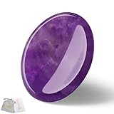 QINJIEJIE Amethyst Heilsteine Kristall Handschmeichler Kristall Sorgensteine Daumen Edelstein Oval Kristalle Edelsteine Palm Stein Stress Relief Reiki Heilung Meditation