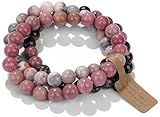 SAIBANGZI Handmade Echte Natursteinperlen Heilsteine Armband Unisex Chakren Perlenarmband, 8MM Runde Edelsteine Yoga Armbänder, Elastische Perlen Anti Stress Armband