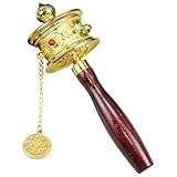 Buddhistische Gebetsmühle - 100% handgefertigt in Tibet, höherwertige Kupfergebetsmühle mit Mantra -Pergament, Mantra des Herzens von Avalokiteshvara, religiöse Schriften von Be Entwicklung des Buddh