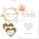 Things of Happiness Hochzeitsgeschenk “Gemeinsam durch Euer 1. Jahr – Hochzeitsspiel für das Brautpaar | 12 Rubbelkarten für Gutscheine für das Brautpaar, Geschenk zur Hochzeit (Peach Koralle)