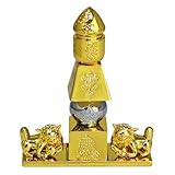 Juanxian Feng Shui 5 Elemente Pagode mit 8 glückverheißenden Objekten und Fu-Hunden Glücksdekoration Bedeutung Gesundheit Reichtum Figur Mini