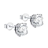 Dochais Ohrringe Damen Set Basic mit Kristalle in 925 Sterling Silber Ohrstecker für Damen Männer Hypoallergene Ohrringe Zirkonia Geschenk 4/5/8MM (Silber-5mm)