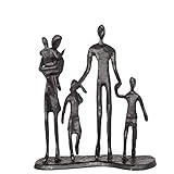 DreamsEden Rustikale Familienfiguren, Gusseisen-Kunst, Heimdekoration, Statue mit Geschenkkarte für Jahrestag, Geburtstag (Familie von fünf Personen)