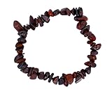 Taddart Minerals - Rot Braunes Splitter Armband aus dem natürlichen Edelstein Tigerauge auf elastischem Nylonfaden aufgezogen – handgefertigt