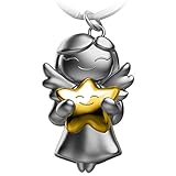 FABACH Schutzengel Schlüsselanhänger Star - Weihnachtsengel aus Metall - Weihnachten Schutzengel Glücksbringer - Süßer Engel Anhänger mit Stern als Geschenk für Freundin, Gold