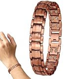 Magnetarmband Für Männer - Magnetisches Kupfer Armband Gegen Gelenkschmerzen | Stilvolles Herren Schmuck Accessoire Für Alltag Sport Arbeit Fitnessstudio Tennis | Geschenk Väter Senioren