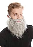 WIG ME UP - 9537B-ZA68R Bart Vollbart Grau Karneval Halloween Hipster Räuber Bandit Prophet Moses Gott