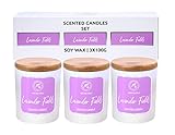Aroma Kerze Lavendel - Duftkerzenset 3x 100 g - Aromatherapie mit Natürliche Lavendelöl - Duftkerze für Hause - Wunderschöner Intensiver Duft - Kerzen für Raumduft - Idee für Geburtstag - Weihnachten