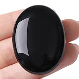 AWARDSEN Obsidian Kristall Schwarz Oval Heilkristalle, Schwarzer Natürlichen Edelstein Daumen Sorge Stein für Wiccan Lieferungen, Angst Stressabbau, Home Dekoration, Balancing Meditation