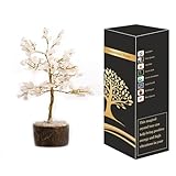 Wonder Care Rosenquarz-Bonsai-Heilkristall, Edelstein für Geld, Feng Shui-Stein, Bonsai-Baum, spirituelles Geschenk – Rosenquarz (150 Perlen)