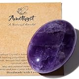 AWARDSEN 1 PCS 2.4' Amethyst Edelsteine Groß, Violett Kristall Oval Heilung Kristall für Reiki Heilung, Wiccan Lieferungen, Balancing Meditation Zubehör