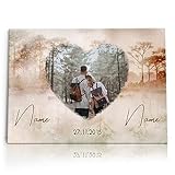 Liebesleinwand Das sind wir Leinwand | Leinwandbild mit Foto, Namen und Datum | Wandbild gestalten | Jahrestag Geschenk für Frau Freundin Mann Freund | Liebe wie im Traum