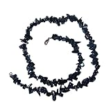 Janni-Shop® 1 Stück Blaufluss Splitter Kette echte Edelsteinkette 45 cm Länge mit silberfarbenem Karabinerverschluss. (2610)