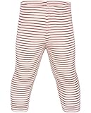 Engel, Baby Leggings Ringel, 70% Bio Wolle, 30% Seide, Made in Germany (Natur/Orchidee, 74-80)