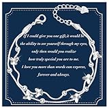 YELUWA Armband Silber 925 Damen, Schichten Verstellbarer Damen Armband mit Schmetterling, Armkette Frauen, Freundschafts Armbänder Geburtstag Geschenk für Mädchen Schwester Freundin Töchter Mutter