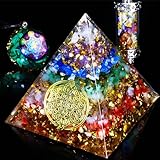 The7boX Orgone Pyramid,7Crystal Chakra Set with Pendant and Pendulum for Reiki Healing and Crystal Grid Meditation,for Healing Health