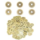 DAQIEPIN 50 Stück Glücksmünzen I-Ching-Münzen für Gesundheit und Wohlstand Chinesische Feng-Shui-Münzen, 2 cm Bronze, Hängemünze