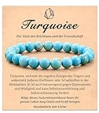 POWWA Armband Turkis Schmuck Damen, Heilender Kristallstein Stretch Rundperlenarmband fur Frauen und Manner, Spirituelle Geschenke aus Turkis