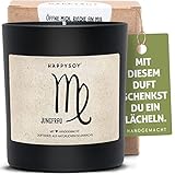 Jungfrau Sternzeichen Duftkerze im Glas mit Spruch - handgemacht - nachhaltiges persönliches Geschenk, liebevolle Geschenkidee zum Geburtstag - Kerze mit Tierkreiszeichen, zodiac virgo
