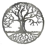 HOLZBIBER® Baum des Lebens Edelstahl 18 cm Durchmesser Made In Germany rostfrei hochwertiges Metall Symbol Ausschnitt zum Aufhängen Fensterschmuck Wandschmuck Esoterik-Amulett Wohnzimmer Garten