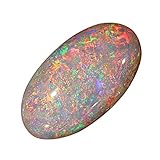 ANUJ SALES 2.00 Ratti Opalstein, zertifiziertes natürliches Feuer, AA++-Qualität, oval, weiß, astrologischer australischer Opal, loser Edelstein, Lose Edelsteine, Opal