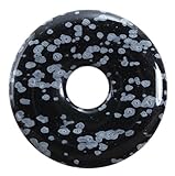 Lebensquelle Plus Schneeflocken-Obsidian Edelstein Donut | Ø 30 mm Anhänger