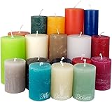 Premium Kerzenset 5 kg durchgefärbte Stumpenkerzen RUSTIK von Kerzenwelt 2. Wahl ohne Duft
