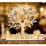 I LOVE MOM Geldbaum Geldgeschenk Geburtstag Holz, Personalisierte Hochzeitsgeschenk Geld mit Lebensbaum, Alles Gute Deko