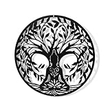 nbeads Baum des Lebens Und Yoga Metall Wanddeko, Schwarzer Wandbehang Moderne Wanddekoration Silhouette Wandkunst Metallbilder Für Zuhause Schlafzimmer Flur Wohnzimmer Büro Hotel Dekor, 30x30 cm