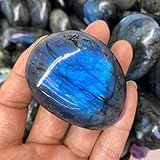 Hsthe Sea Labradorit Naturstein, Heilstein Entspannung und Anti-Stress, 100% Handarbeit, mit Energieheilungskristallen, polierter Edelstein, Reiki-Kristall für Wellness, Meditation, Yoga und Sammeln