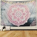 Alishomtll Mandala Wandtuch Bohemian Wandteppich Indian Wandbehang Psychedelisch Deko Wall Hanging Tapestry Tapisserie Groß 150 x 130cm