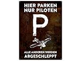 Schilderkönig PARKSCHILD 28x20cm Hier PARKEN NUR Piloten Flieger Modellflieger Flugzeug