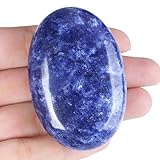 XIANNVXI 2.4' Groß Kristalle Blauer Sodalith Edelsteine Sorgensteine Natürliche Heilsteine Heilung Kristall Poliert Tasche Stein Gegen Angst Stress Energiestein Geschenke 1PC