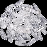 Sahoottie Natürlicher Bergkristall Steine Spitzen Klarer Quarz Stab UnregelmäßIger Kristallstein Spitze Polierter Klare Spitze Heilsteine Reiki Stein für Balance Energie 100g (2-4cm)