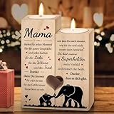 Juratar® Geburtstagsgeschenk für Mama – Kerzenhalter mit liebevoller Gravur – Personalisiertes Geschenk für Mama oder Mutter Geschenk Zum Geburtstag